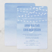 Glaucous Watercolor String Lights Einladung (Vorne/Hinten)
