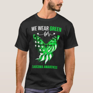 Glaukom-Bewusstsein 4. Juli Grüner Schmetterling T-Shirt
