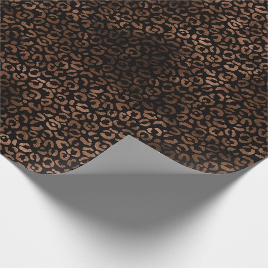 Glawn-Brauner Leopard-Druck Geschenkpapier (Ecke)