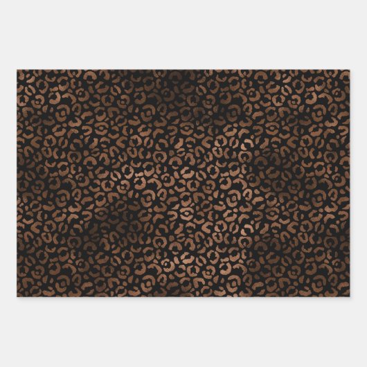 Glawn-Brauner Leopard-Druck Geschenkpapier Set (Vorderseite)