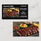Glazed barbecued ribs with side dishes visitenkarte (Vorne/Hinten)