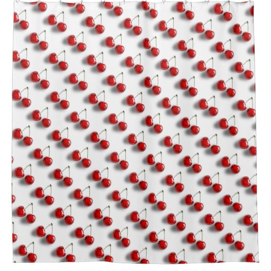 Glazed Cherries Pattern White  Duschvorhang (Vorderseite)