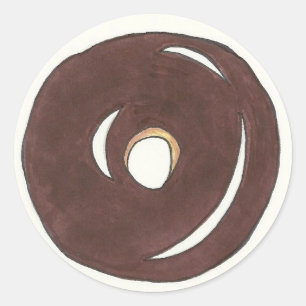 Glazed Chocolate Cake Donut Doughnut Stickers