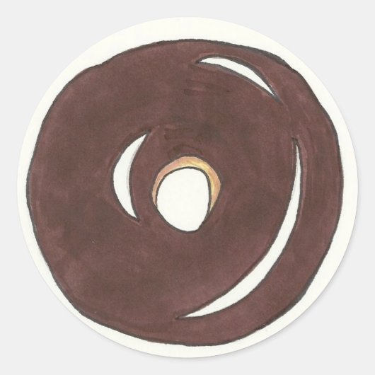 Glazed Chocolate Cake Donut Doughnut Stickers (Vorderseite)