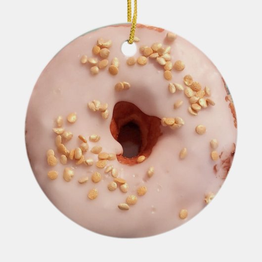 Glazed Donut Christmas Keramik Ornament (Vorne)