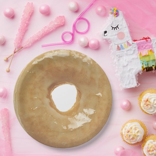 Glazed Donut Paper Plate Pappteller (Party)
