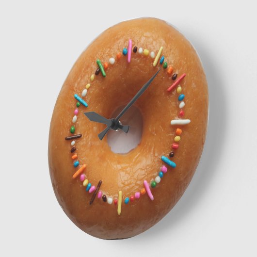 Glazed Donut Sprinkles Clock Große Wanduhr (Winkel)