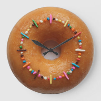 Glazed Donut Sprinkles Clock Große Wanduhr