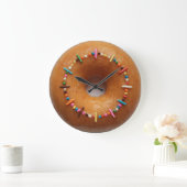 Glazed Donut Sprinkles Clock Große Wanduhr (Zuhause)
