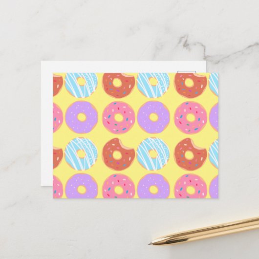 Glazed Donuts Ästhetische Geburtstagsparty Ernähru Postkarte (Vorderseite/Rückseite Beispiel)