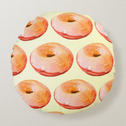 Glazed Donuts Rundes Kissen