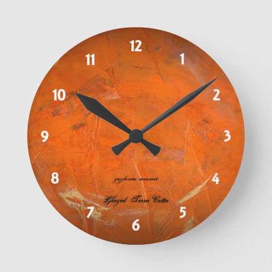 Glazed Terra Cotta Runde Wanduhr (Vorderseite)