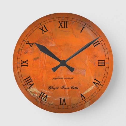 Glazed Terra Cotta Wallclock Runde Wanduhr (Vorderseite)