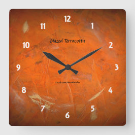 Glazed Terracotta Quadratische Wanduhr