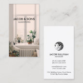 Glazier Glazing Glass Work Business Card Visitenkarte (Vorne/Hinten)