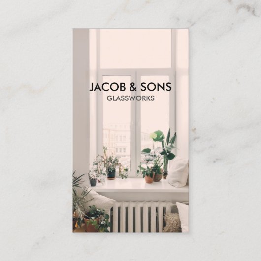 Glazier Glazing Glass Work Business Card Visitenkarte (Vorderseite)