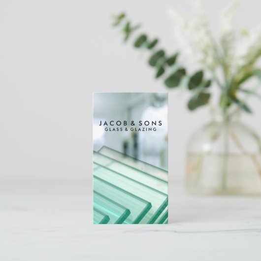 Glazier Glazing Glass Work Business Card Visitenkarte (Stehend Vorderseite)