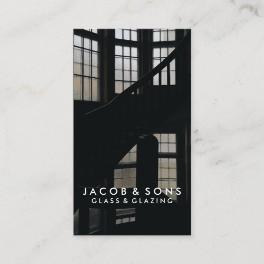 Glazier Glazing Glass Work Business Card Visitenkarte (Vorderseite)