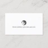 Glazier Glazing Glass Work Business Card Visitenkarte (Rückseite)