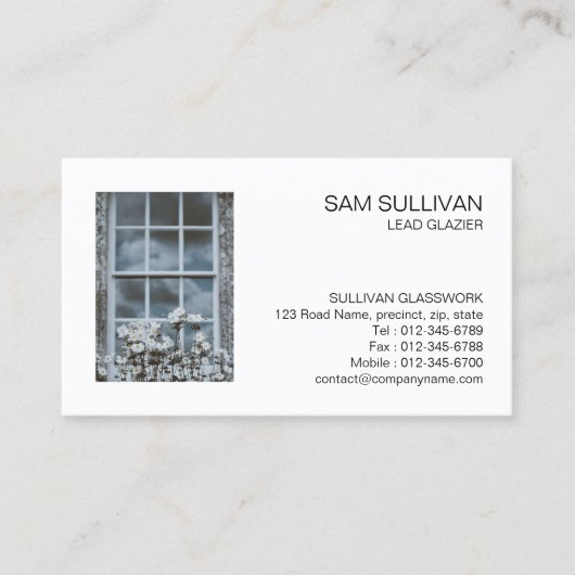 Glazier Glazing Glass Work Business Card Visitenkarte (Vorderseite)