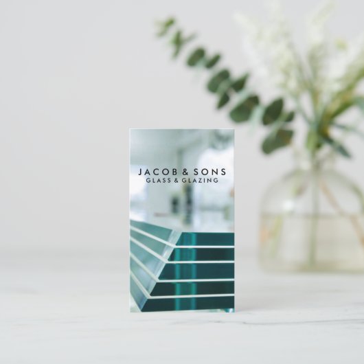 Glazier Glazing Glass Work Visitenkarte (Stehend Vorderseite)