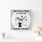 Glazing Services Cartoon Clock Quadratische Wanduhr (Zuhause)