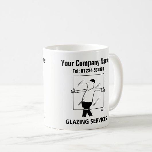 Glazing Services Glass Cutting Windows Cartoon Tas Kaffeetasse (VorderseiteRechts)