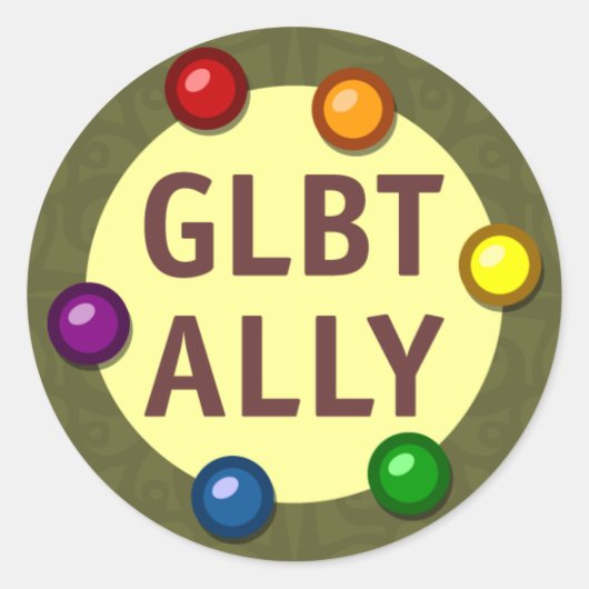 GLBT Ally Baubles Round Aufkleber (Vorderseite)