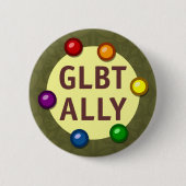 GLBT Ally Baubles Round Button (Vorderseite)