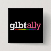 GLBT Ally Black Button (Vorderseite)