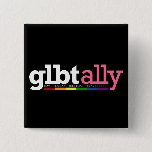 GLBT Ally Black Button (Vorderseite)