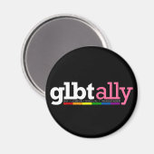 GLBT Ally Black Magnet (Vorderseite/Rückseite)