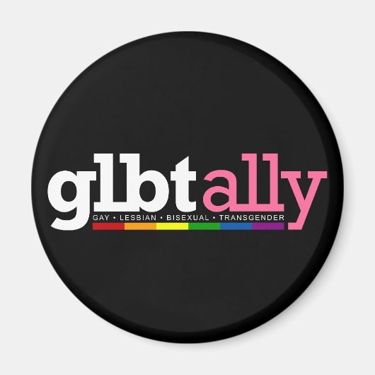 GLBT Ally Black Magnet (Vorne)