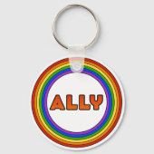 GLBT Ally Keychain (Button Style) Schlüsselanhänger (Vorderseite)