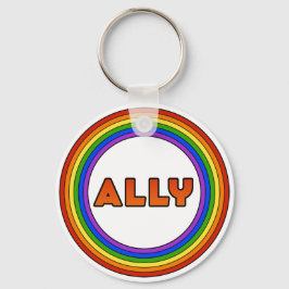 GLBT Ally Keychain (Button Style) Schlüsselanhänger