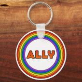 GLBT Ally Keychain (Button Style) Schlüsselanhänger (Vorderseite)