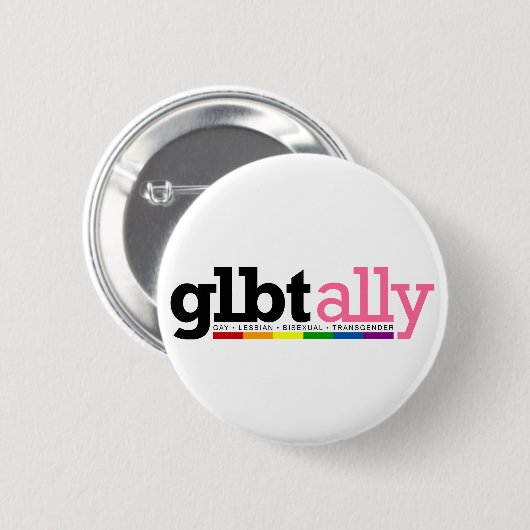 GLBT Ally White Button (Vorne & Hinten)