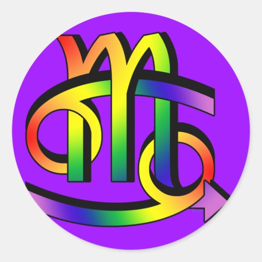 GLBT Cancer & Scorpio Runder Aufkleber (Vorderseite)