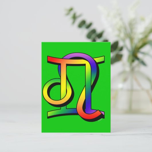 GLBT Gemini & Leo Postkarte (Stehend Vorderseite)