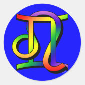 GLBT Gemini & Leo Runder Aufkleber (Vorderseite)