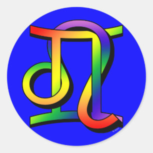 GLBT Gemini & Leo Runder Aufkleber