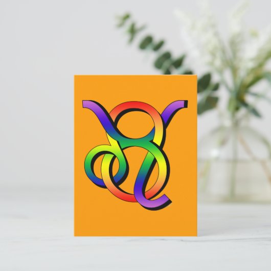 GLBT Leo & Taurus Postkarte (Stehend Vorderseite)