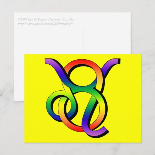 GLBT Leo & Taurus Postkarte (Vorne/Hinten)
