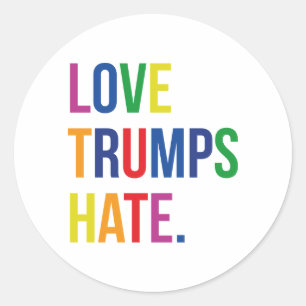 GLBT Liebe Trumps Hate Runder Aufkleber