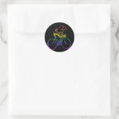 GLBT Pride Bicyclist Runder Aufkleber (Tasche)