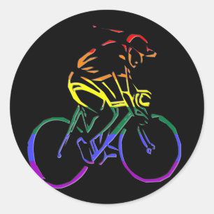 GLBT Pride Bicyclist Runder Aufkleber