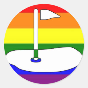 GLBT Pride Golfing Adventure Runder Aufkleber