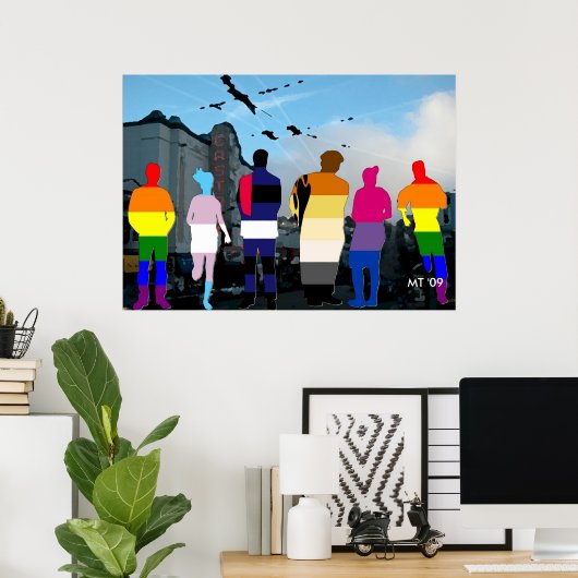 GLBT Pride Menschen in Castro Art Print Poster (Heimbüro)