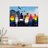 GLBT Pride Menschen in Castro Art Print Poster (Küche)