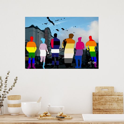 GLBT Pride Menschen in Castro Art Print Poster (Küche)